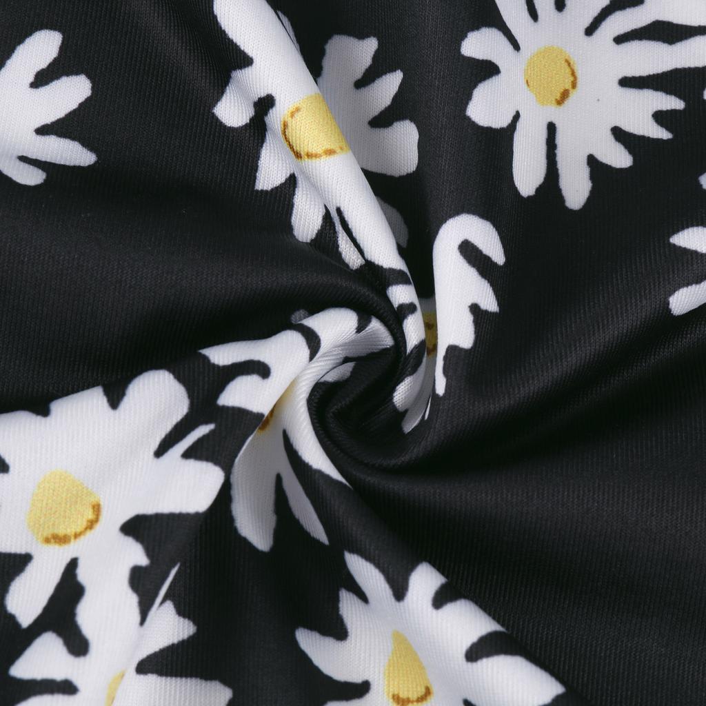 Women Fashion Sexy V-neck Floral Print Lace-up Dress Sling Dress Backless Dress