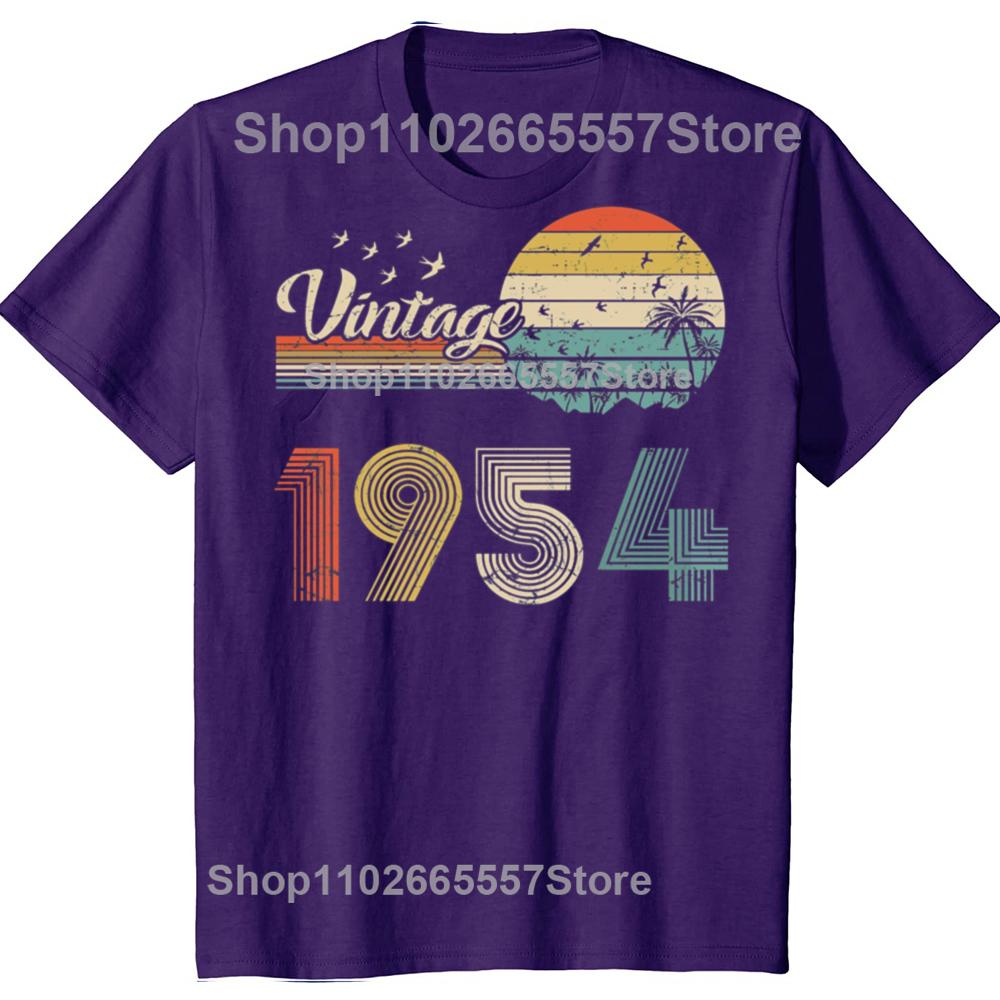 Funny Vintage 1954 Retro Design 71 Years Old Graphic Tshirts Men Fashion Casual Tshirt 100 Cotton Loose Oversized T Shirt
