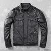 Chinese Size Men Leather Jacket Genuine Cowhide Black Autumn
