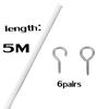 5Meter White Curtain Wire Hanging Cord Kit With 6 Pairs Of Hooks And Eyes For Net Curtain Rods