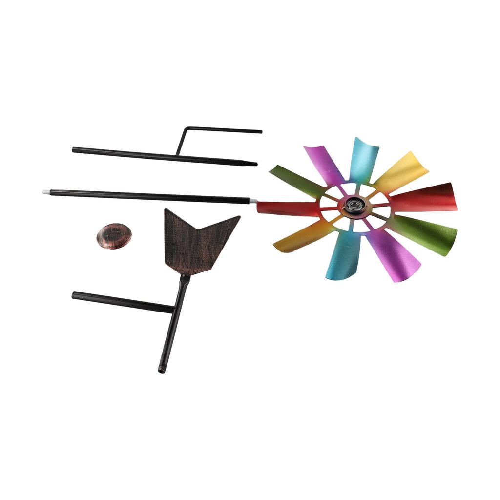 Creative Windmill Wind Spinner 73cm Balcony Garden Decoration Metal Multicolor Ornament Outdoor Patio Rotating