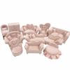 1/6 Maßstab Puppenhausmöbel, Miniatursofa mit Kissenbett Kleiderschrank Schminktisch, Sofakissen Stuhl Modell, Puppenhaus Zubehör