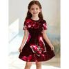 Dress for Girls Sequin Butterfly 3D Printed Short Sleeve Dress Summer Loose Girls' Casual Dress Round Neck Hot Sale Girl Clothes