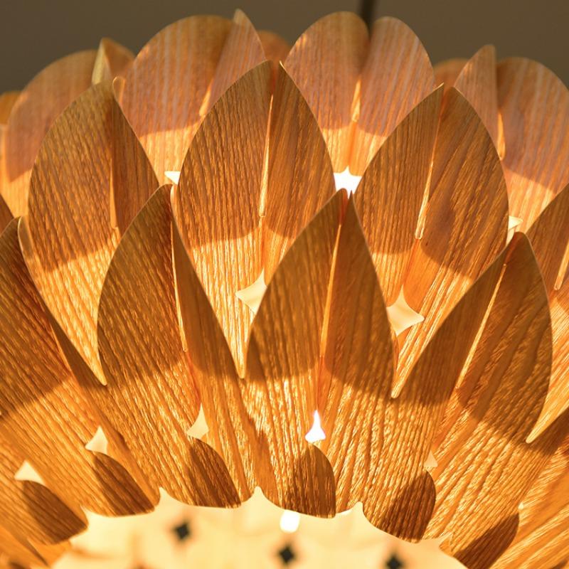Solid Wood Restaurant Pendant Lamp Wooden Art Lamp Bedroom and Living Room Pendant Lamp