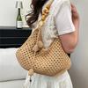 Luxury Design Large Capacity Knitting Underarm Bag Handbag Summer Mesh Beach Bag Fashion Women's Hollow Woven Shoulder Bags