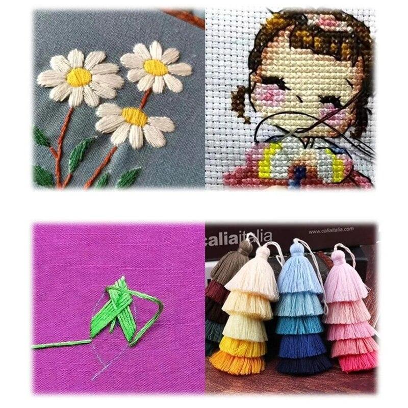 Cross Stitch Thread Fixed Color 200 Colors, Hand Woven Embroidery Thread, Each 7.8-8 Meters, 6 Strands