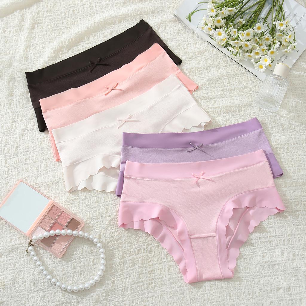 Large Size Women Underwear Cotton Briefs Women Solid Color Underwear Simple Women Mid-waist  Briefs Breathable Antibacterial Women Underwear