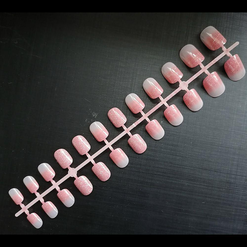 

Нажмите на короткие квадратные блестящие матовые накладные ногти, накладные ногти, искусственное полное покрытие 2