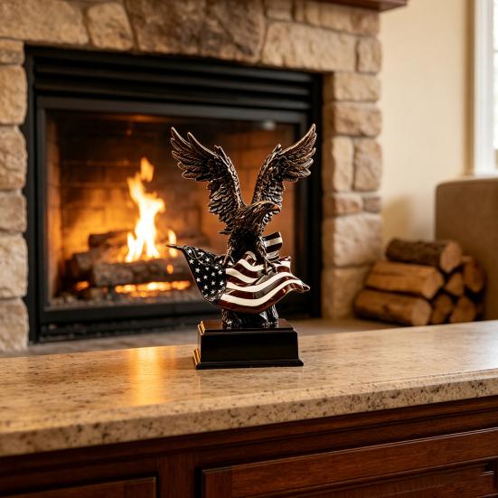 Strength Symbol for Reception Desk 250th Anniversary USA Eagle Statue, Patriotic Resin Bald Figurine, Unique Commemorative Gift 1776 2026 250 Years