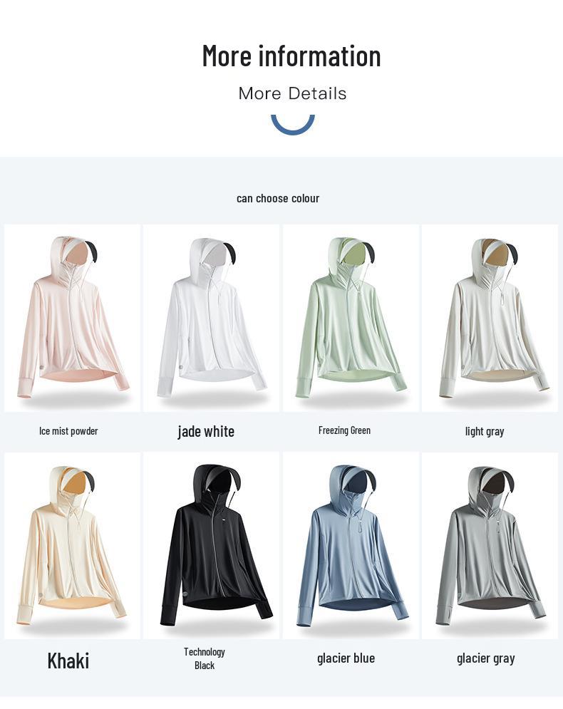 UPF100+ Ice Silk Sun Protection Jacket with Removable Brim - Anti-UV, Cooling, Breathable for Outdoor Use
