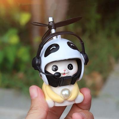 Fashion Cute Motorcycle Handlebar Decoration Cat Helmet Propeller Cartoon Bike Electric Ornaments Car Pendant