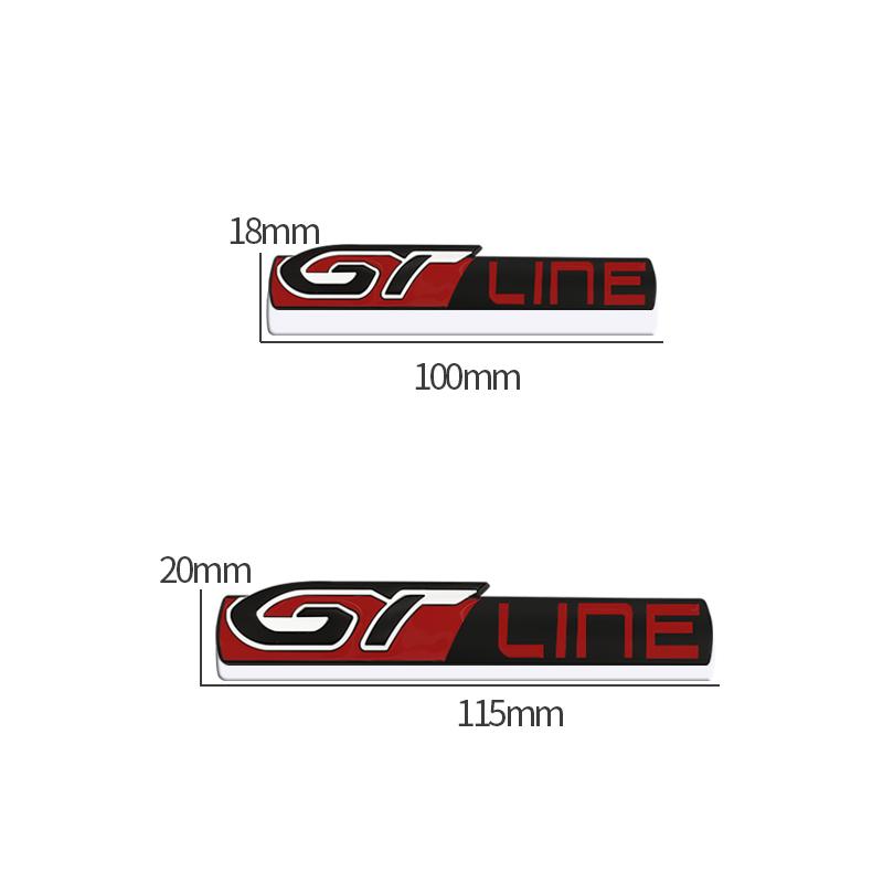 VZQR9 Metal 3D Badge GT LINE Logo Car Rear Trunk Body Sticker Emblem For Peugeot 206 307 308 3008 207 208 407 508 2008 5008 107 106