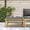 Maison Exclusive - Repose-pied de jardin avec coussin gris foncé Bambou