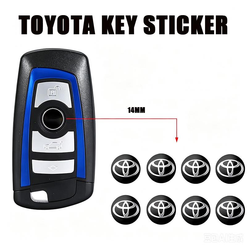 14mm 15mm Car Remote Key Sticker Aluminum Emblem Decoration Decal For Toyota Hilux Aygo Yaris Ractis Corolla Camry Auris Tacoma