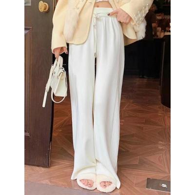 Knitted Wide-legged Trousers Women Autumn and Winter Thick Section Draped Loose Casual Trousers