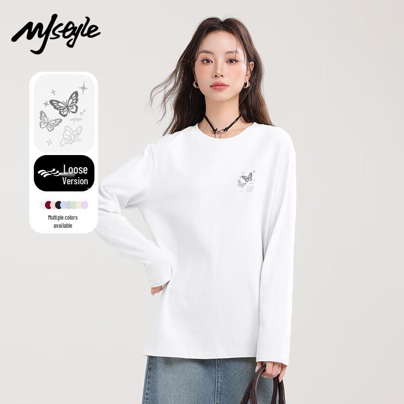 MJ STYLE Women s Cotton Long Sleeve Butterfly T-Shirt 2XL