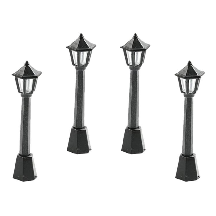 Model Railway Train Lamp 4pcs Post Lights for Doll House Fairy Garden Ornaments