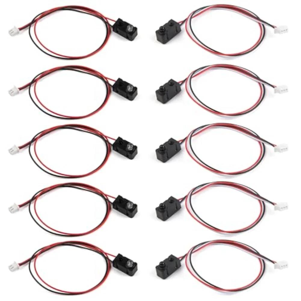 5 Set Infrared Circuit Breaker LED Counting Module With Split-Type 5mm Photoelectric Switch (30/50/100cm) DC 3-5V