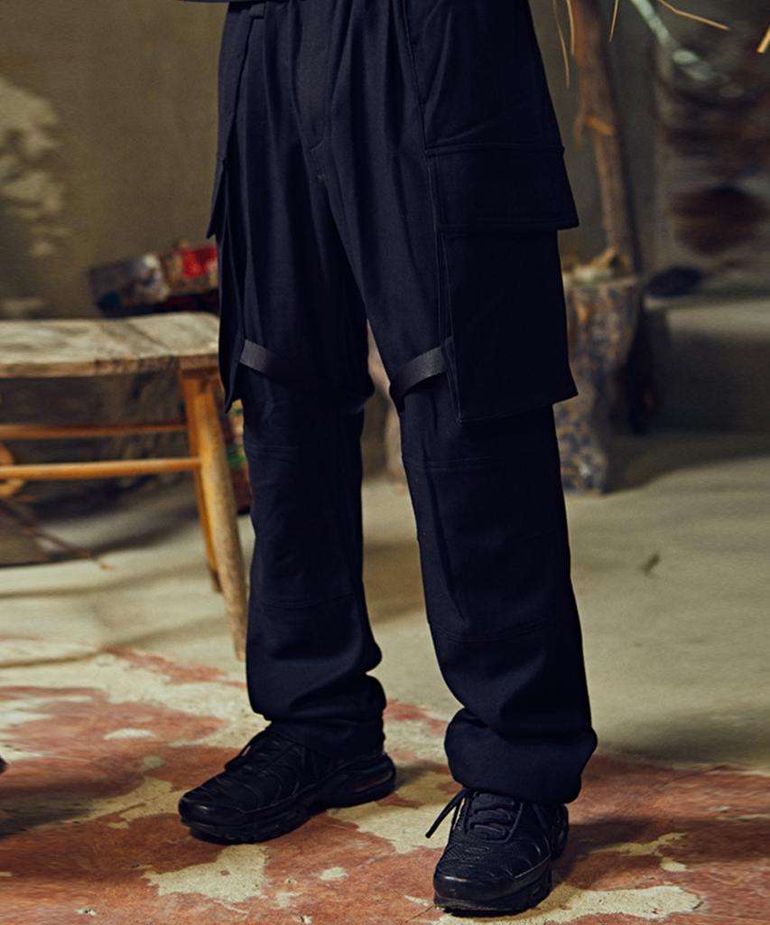ZHOUERO Black Bandage Trousers
