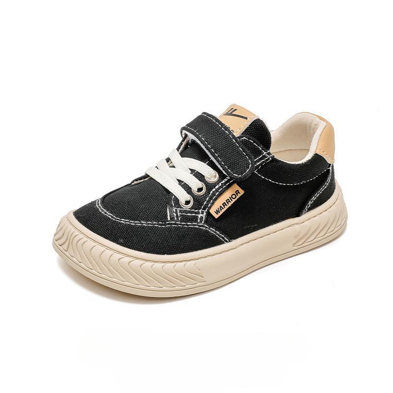 Warrior Classmates Boys Canvas Shoes Spring and Autumn New Breathable Girls Board Shoes Medium and Large Children's Cloth Shoes