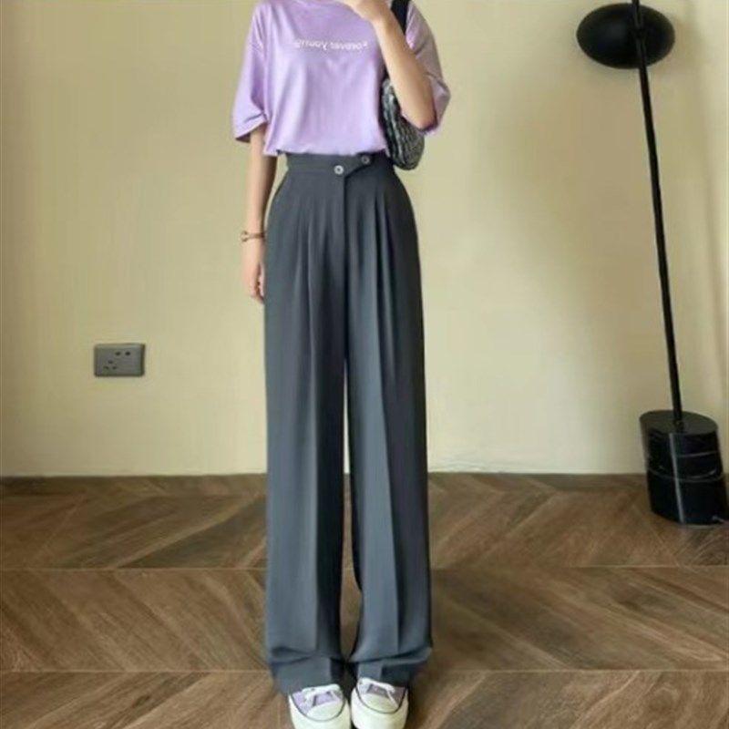 Wide Leg Pants for WOMEN'S Summer Thin High Waist Suit Pants
