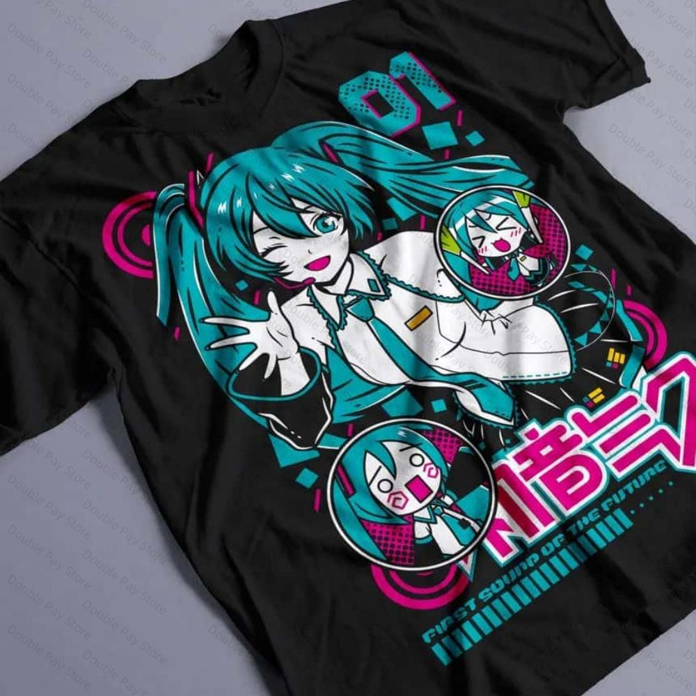 2026 Summer New Style Hatsune miku Cyberpunk Style Cartoon Fan Street Fashion Large Loose Tshirt Unisexs Shirts Women tshirts