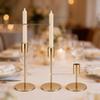 European Style Gold Iron Art Metal Candlestick Ornament