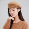 New Three Dimensional Shaped and Elegant Autumn and Winter Beret Women's Versatile Wool Octagonal Hat Showing Face Little Retro Painter Hat