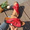 Womens Summer Shoes Wedge Fish Mouth Slippers Solid Color Plus Size Bow Trim Roman Sandals