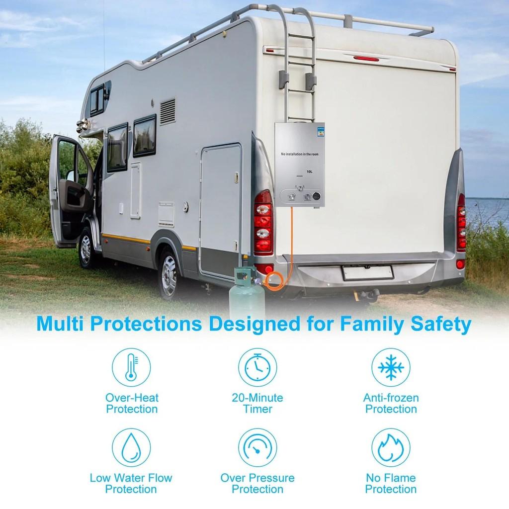 6L-18L Plynový ohřívač vody Domácí zásobníkový ohřívač vody Nerezový bezzásobníkový Propanový plyn LPG Kotel