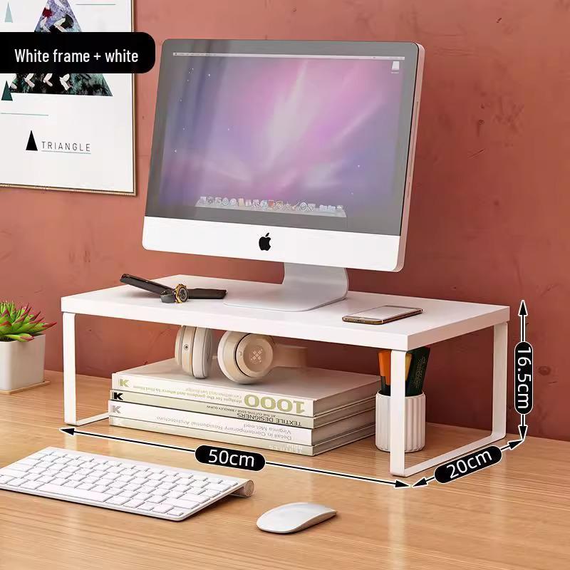 Desktop Bookshelf Monitor Riser and Storage Rack for Office Desk