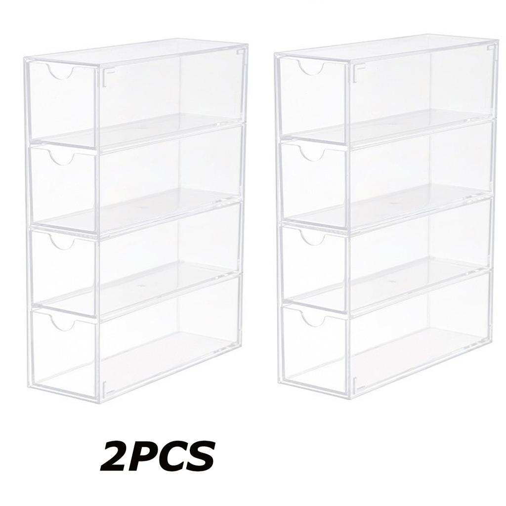 4 Layers Acrylic Glasses Storage Box Stackable Transparent Drawer Type Display Holder Makeup Eyeglasses Organizer Box Jewelry