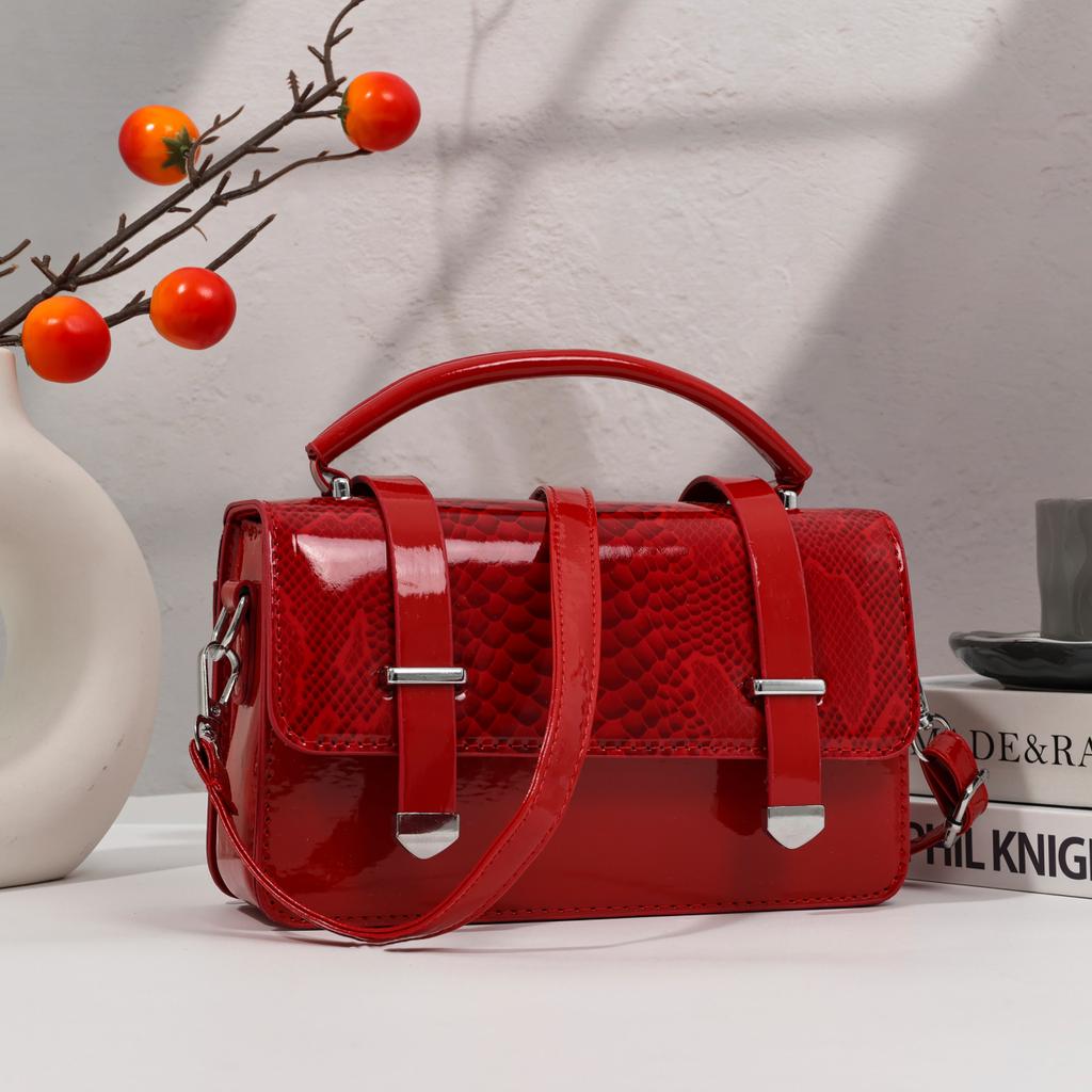 Luxury Vintage Women'S Serpentine Pattern Handbag Fashion Small Capacity Tote Bag Ladies PU Leather Business Crossbody Shoulder Bags For Female