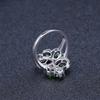 Light Luxury Design Natural Diopside Ring, High-End S925 Sterling Silver Inlaid Natural Colored Treasure Ring