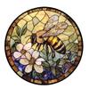 Acrylic Puzzle Toy Hanging Ornament with Bee and Flower Pattern Round Shape Lightweight Decorative Art Piece for Home Office Classroom