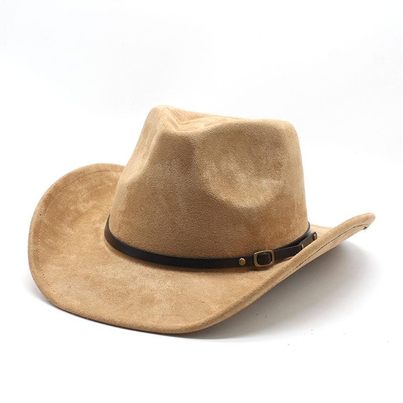 New Western Cowboy Hat European And American Fashion Jazz Top Hat Men And Women'S Ethnic Style Autumn And Winter Felt Hat Big Eaves Hat