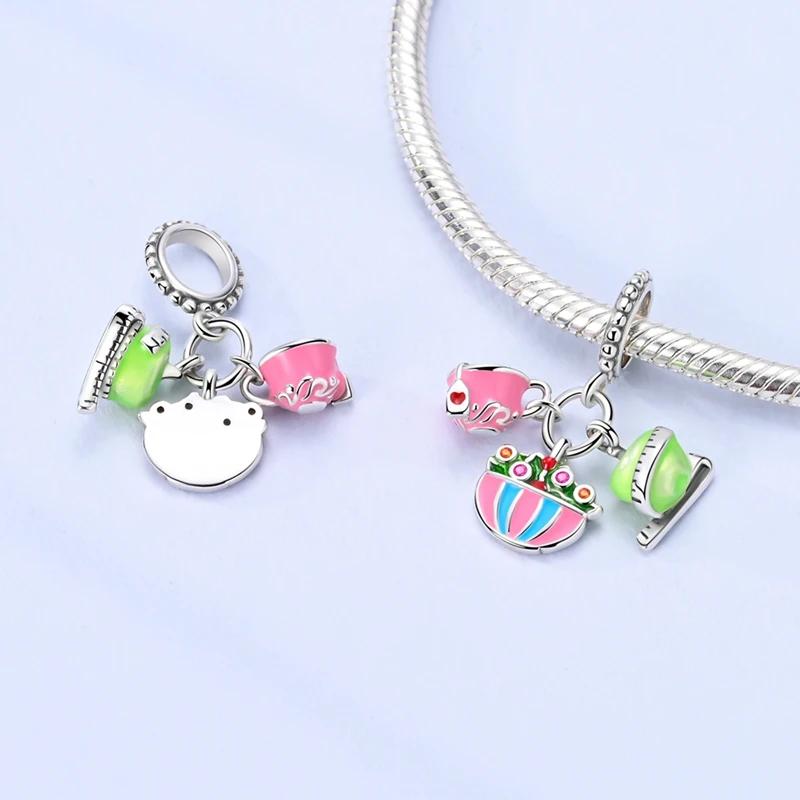 Charms Copperfat-Burning Meal Coffee Green Apple Pendant Fit Charms Plataoriginal Bracelet Bead Women Jewellery Making