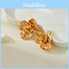 Fashionable Retro Inspired Alloy Flower Earrings With Beautiful Multi-layered Gold Finish