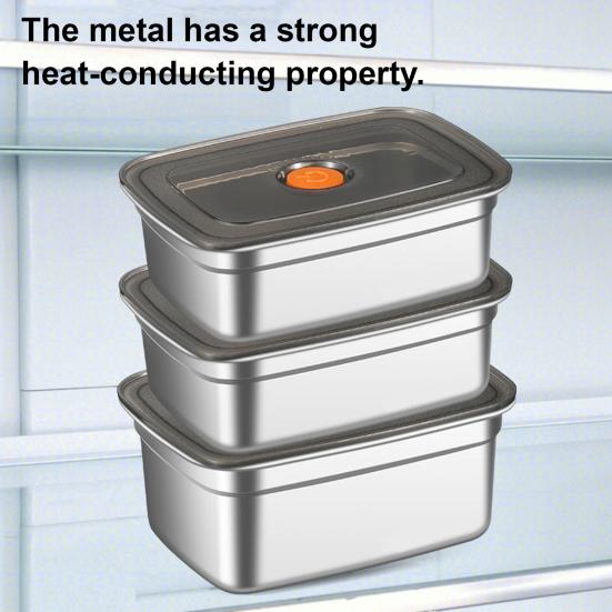 Lunch Box with Lid Stackable Snack Containers Leak-proof Stainless Steel Food Container for Fruits