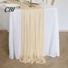 Chiffon Table Runner Sheer Flowing Runner, Wedding Elegant Solid Color Charming Dining Accessory for Home Bridal Shower Party Decor