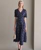 LUSIDA Drawing Pattern Dress - Navy