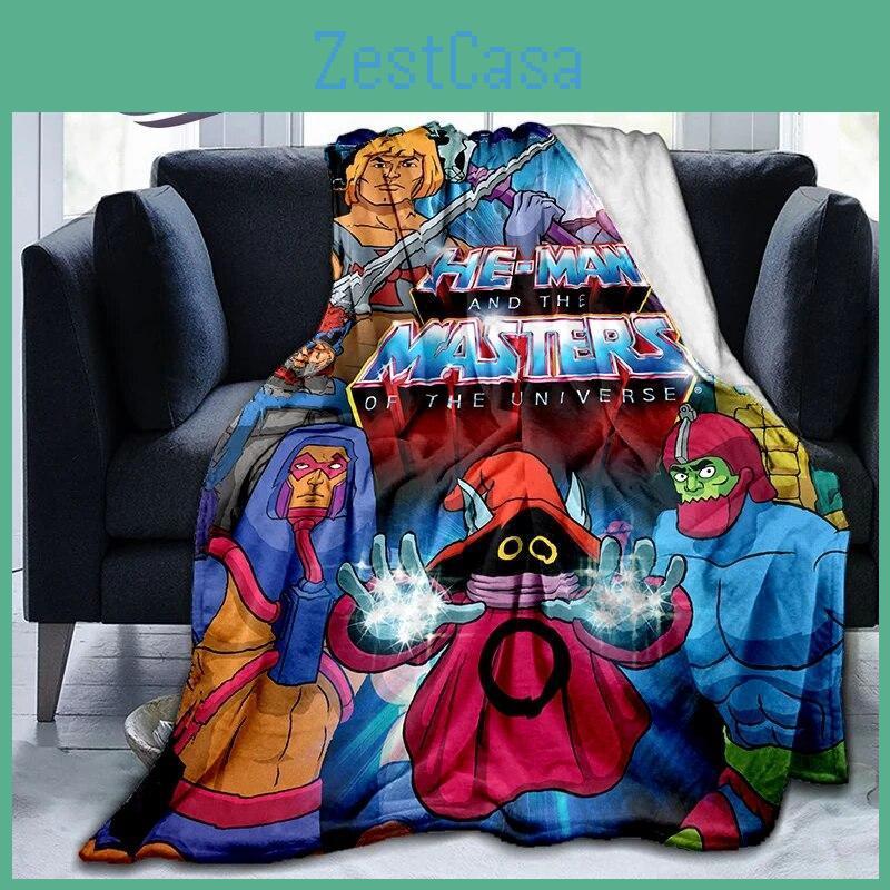 Masters The Of Universe Cartoon Fashion Cashmere Blanket 3d Printed Heman Flannel Plush Soft Comfortable Home
