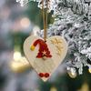 1/2Pcs Christmas Pendant Heart Shape Gnome Santa Claus Pattern Charm Festive Ornament Decorative Christmas Accessory