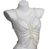 Modern Faux Pearls Body Necklace for Women Adjustable Strap Shoulder Chain Great for Celebrations and Day To Day Fashion