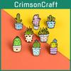 Creative And Unique Cartoon Smile Face Cactus Brooch Cute Alloy Plant Accessory