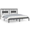 Solid Wood Bed Gray Pine 200x200 cm