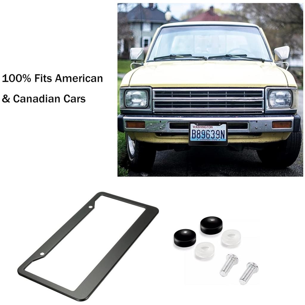 XCLPF Car License Plate Frame - Stainless Steel Auto License Plate Frame Tag Holder Frame Cover - 12x6 Inch for Universal Cars License Plate Covers