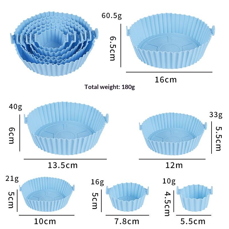 1/3/6Pcs 450°F Silicone Non-Stick Dual Texture Dishwasher Safe Crispy/Steam Cooking Baking Tray Air Fryer Mats