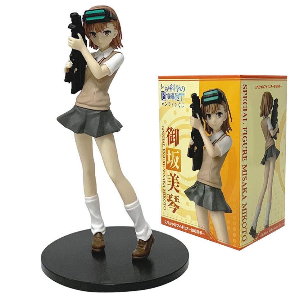 Anime A Certain Magical Index Misaka Mikoto Railgun Girl 17cm Anime Figure PVC Action Figures Model Anime Cartoon Model Plaything Present