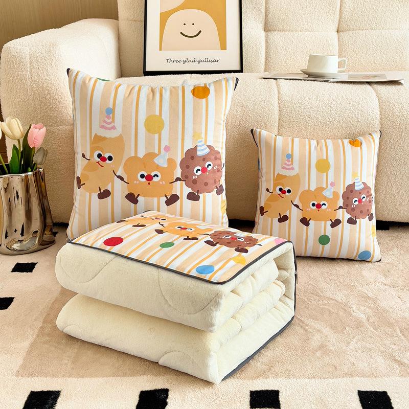 

Milk Velvet Two-in-One Pillow Quilt with Custom Logo for Office or Car 40*40 / 100*150 cm